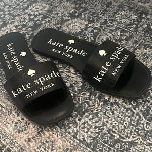 Kate Spade Black Logo Slide Sandals
